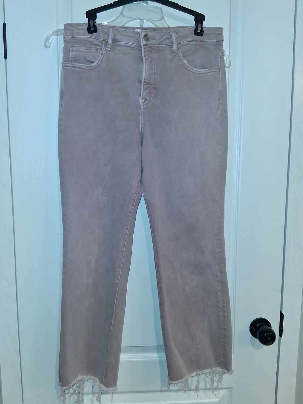 Lovervet by Vervet Women's Pink Denim High-Rise Frayed Hem Women’s Jeans - Taupe